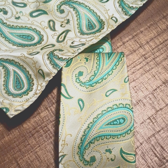 SetSense Paisley Silk Tie Set NWOT - Picture 3 of 5